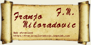 Franjo Miloradović vizit kartica